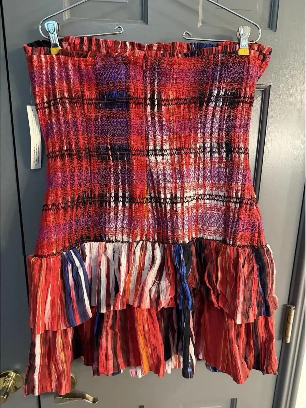 Plenty Tracy Reese Anthro Smocked Tiered Vibrant Mini NWT Size M (Runs Large)